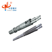 Conical twin screw and barrel for plastic extrusion